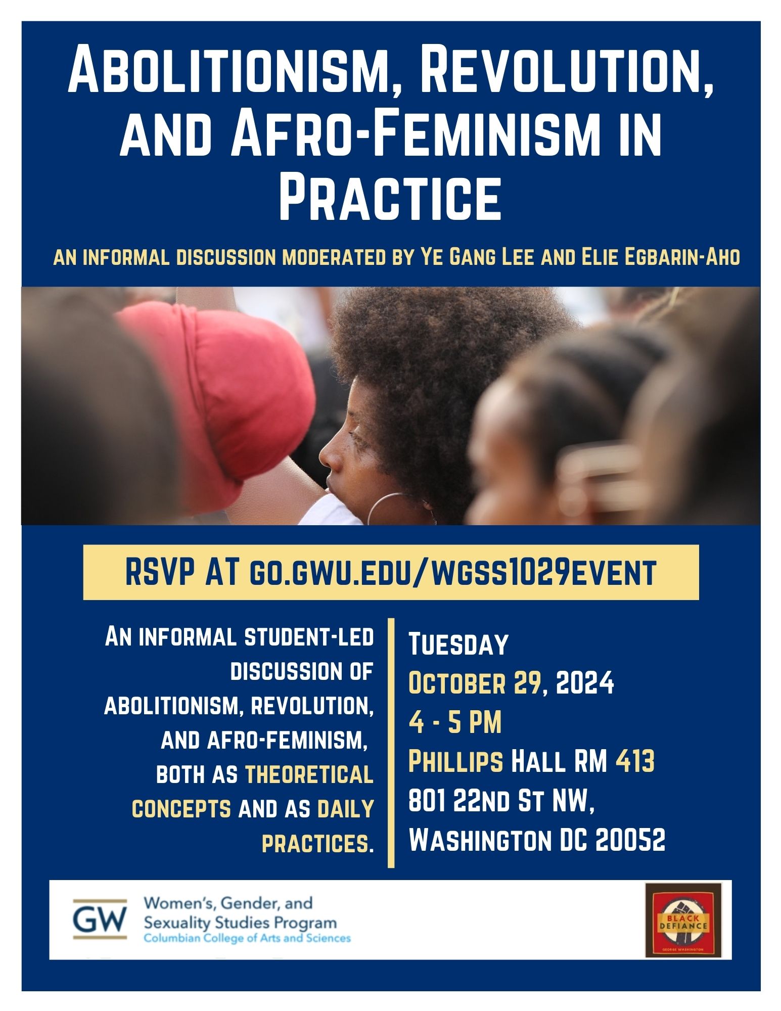 Flyer of student-led event with event details
