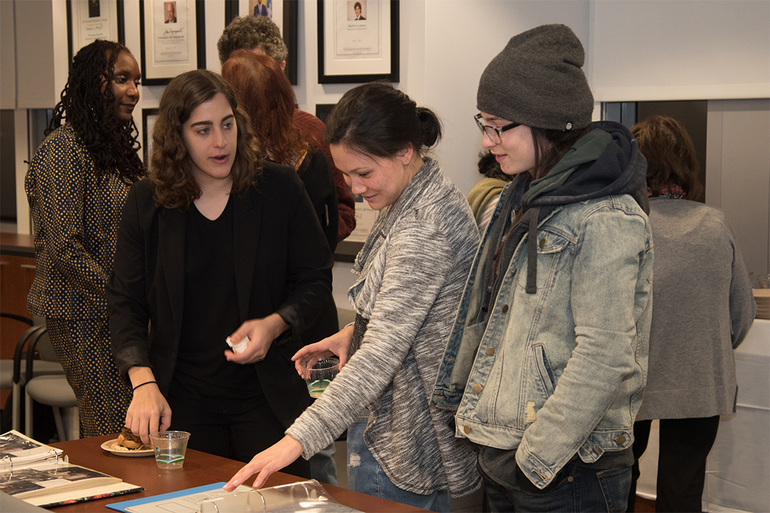 WGSS students going through an exhibition at the Sydney event
