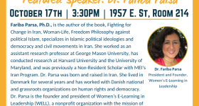 Flyer for Dr. Parsa's talk