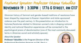Flyer description of Prof Yakushko's event