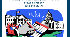 Flyer on student-led US election event