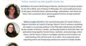 Descriptions of the panelists of the WGSS Presentation and Publishing Panel.