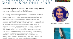 Flyer of The Art of Weaving: Making and Unmaking Gender at the Loom